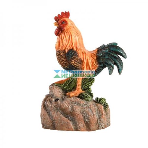 Kukorékoló kakas polyresin szobor