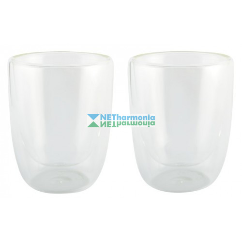 DRINK LINE duplafalú üveg pohárszett, 300 ml, átlátszó