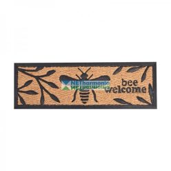   Méhecske mintás gumi és kókuszrost lábtörlő, 75 x 25 cm 