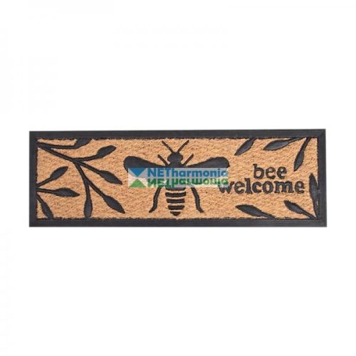 Méhecske mintás gumi és kókuszrost lábtörlő, 75 x 25 cm 