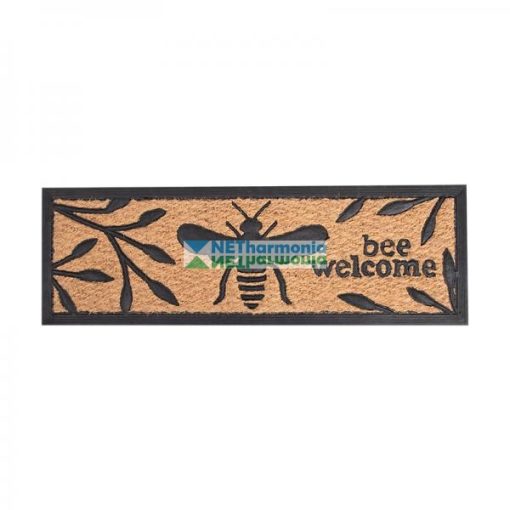 Méhecske mintás gumi és kókuszrost lábtörlő, 75 x 25 cm 
