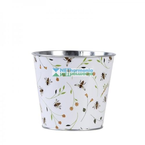 Virágkaspó méhecske mintával, 16 cm
