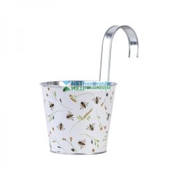 Virágkaspó méhecske mintával, akasztó füllel, 16 cm