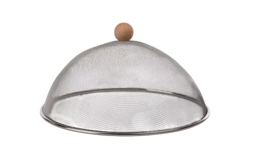 ozsdamentes acél ételtakaró búra, szürke, 30 cm átmérőjű