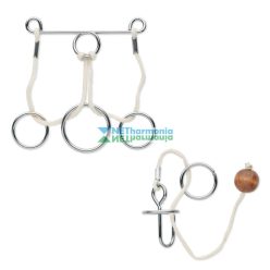   CONNECTION 2 részes, 2 és 4 darabból álló fém, fa és pamutzsinór ördöglakat fejtörő készlet