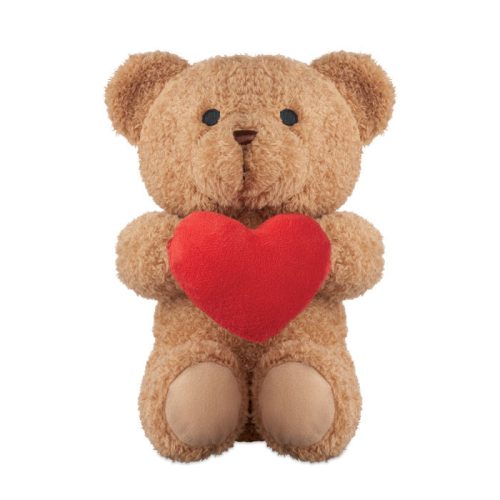 SNUGGLE nagy poliészter plüss mackó piros szívvel 
