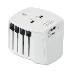 USB — univerzális, 2 pólusú utazó adapter