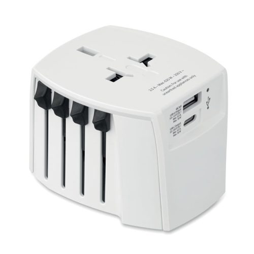 USB — univerzális, 2 pólusú utazó adapter
