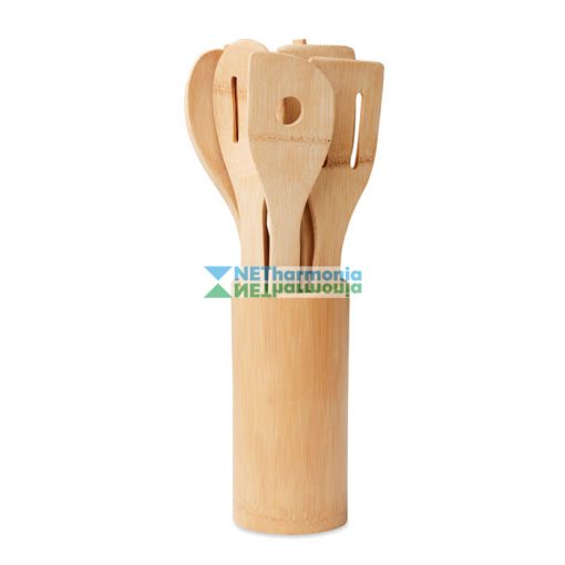 Bambuszból készült 6 darabos konyhai eszközkészlet