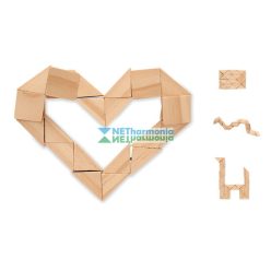   Fenyőfából készült 24 darabos bűvös kígyó logikai játék