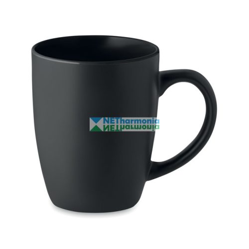 Fekete matt kerámia bögre színes belső résszel, 290 ml