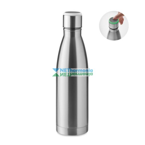 Duplafalú rozsdamentes acél palack hidratációs emlékeztetővel