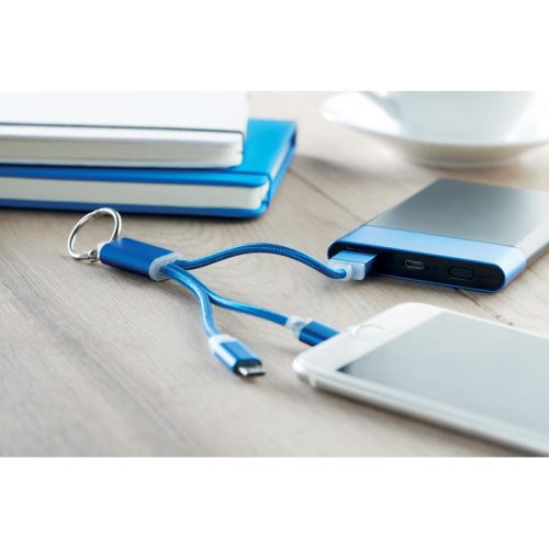 RIZO kulcstartó 1A mikro USB- és C típusú töltőkábelekkel