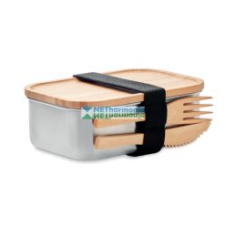 SAVANNA rozsdamentes acél uzsonnásdoboz bambusz tetővel