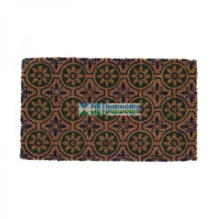   Portugál mintás nagyméretű kókuszrost lábtörlő, zöld-kék 75x45 cm