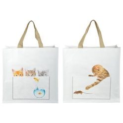 Bevásárló táska cica mintákkal 