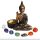Buddha füstölő tartó csakra kövekkel