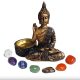 Buddha füstölő tartó csakra kövekkel