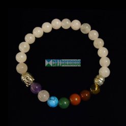Rózsakvarc csakra karkötő Buddhával
