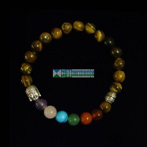 Tigrisszem csakra karkötő Buddhával